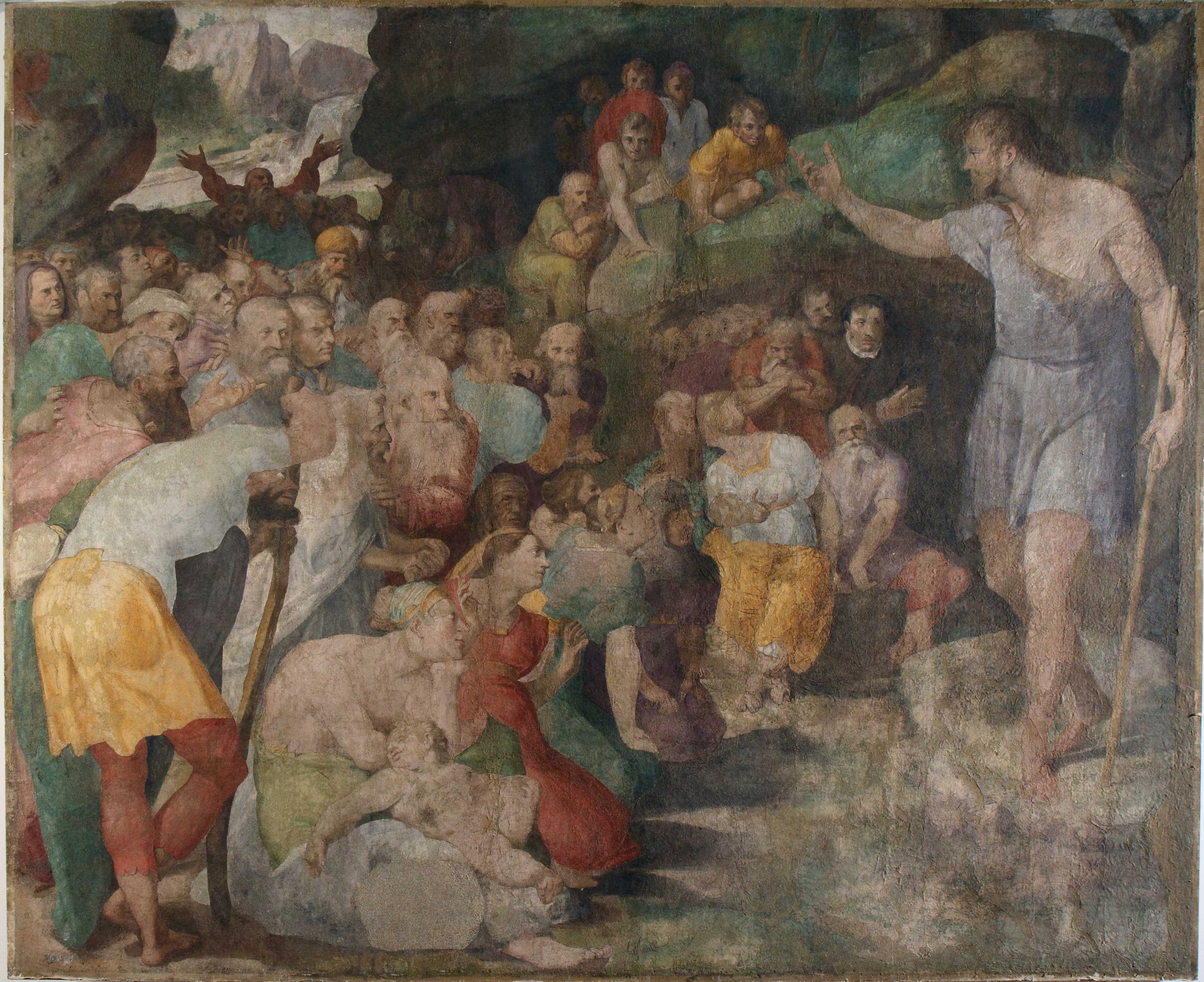 Pellegrino Tibaldi, Predica del Battista (1553-1555), Affresco strappato, 250 x 302 cm Museo Pontificio Santa Casa, Loreto